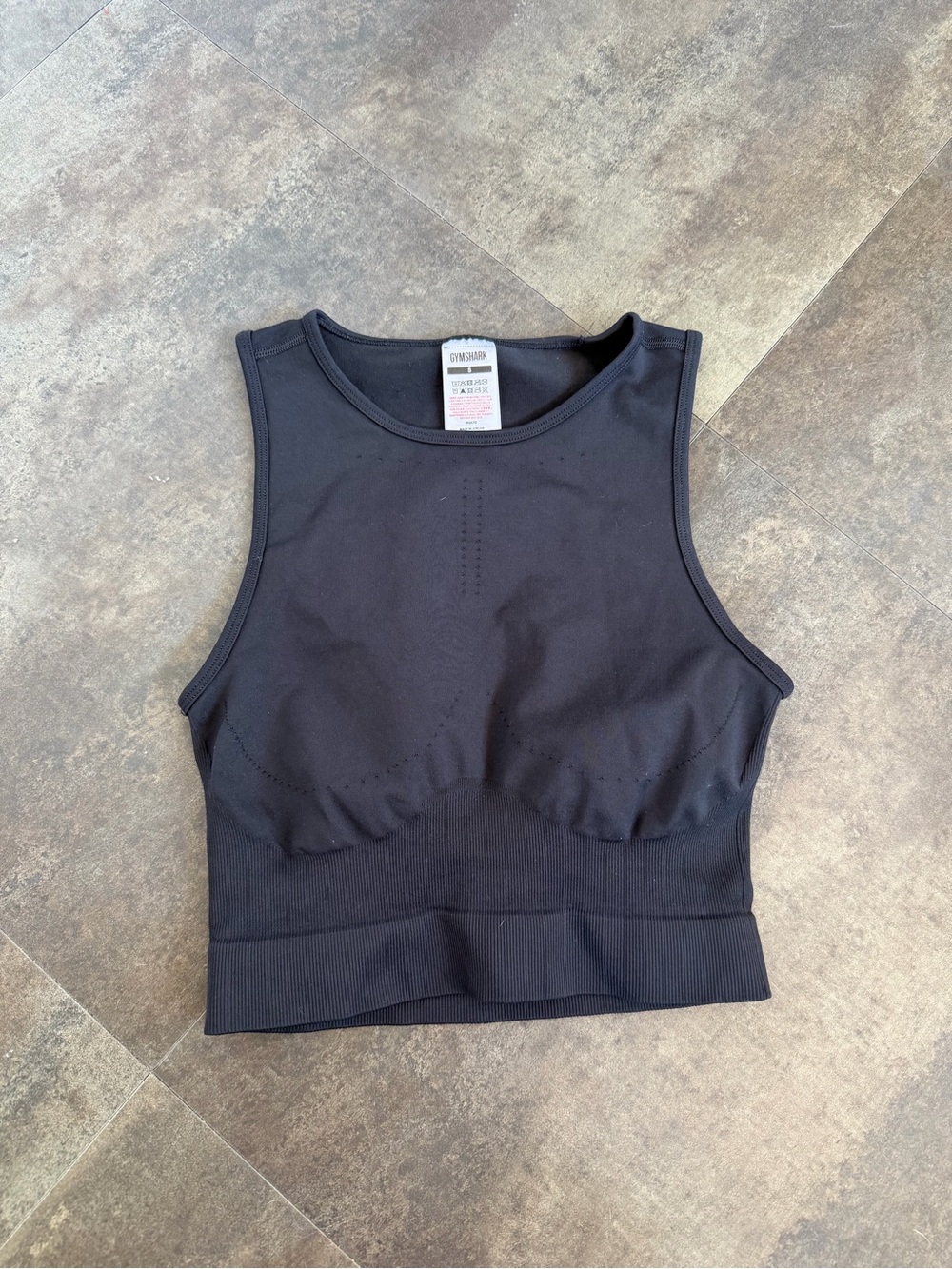 Gymshark Women’s Black Seamless High-Neck Crop Tank